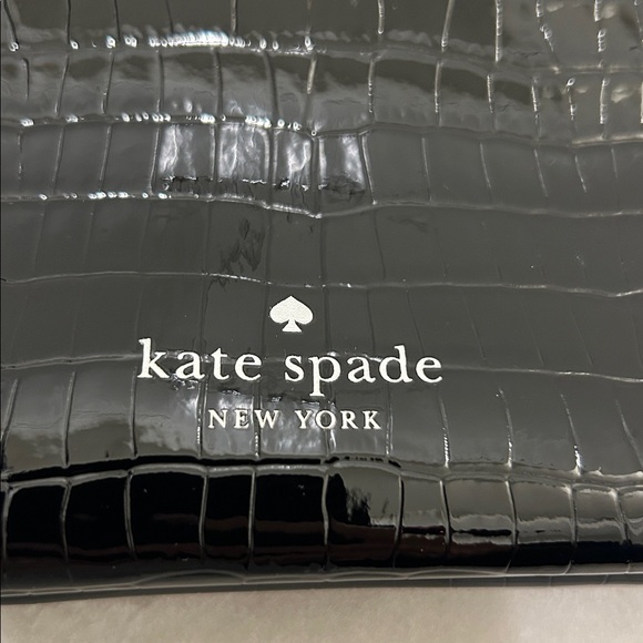Kate Spade New York Croc-Embossed Leather Cosmetic Pouch - Picture 2 of 9